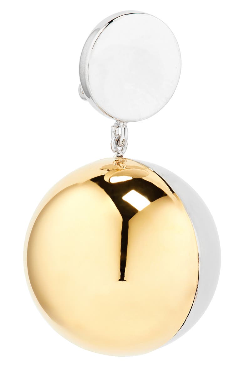 Two-Tone Ball Clip-On Earrings, Alternate, color, GOLD / TRANSPARENT