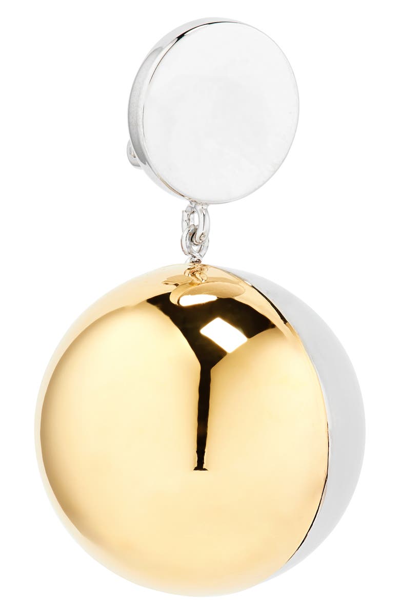 Rabanne Two-Tone Ball Clip-On Earrings, Alternate, color, Gold / Transparent