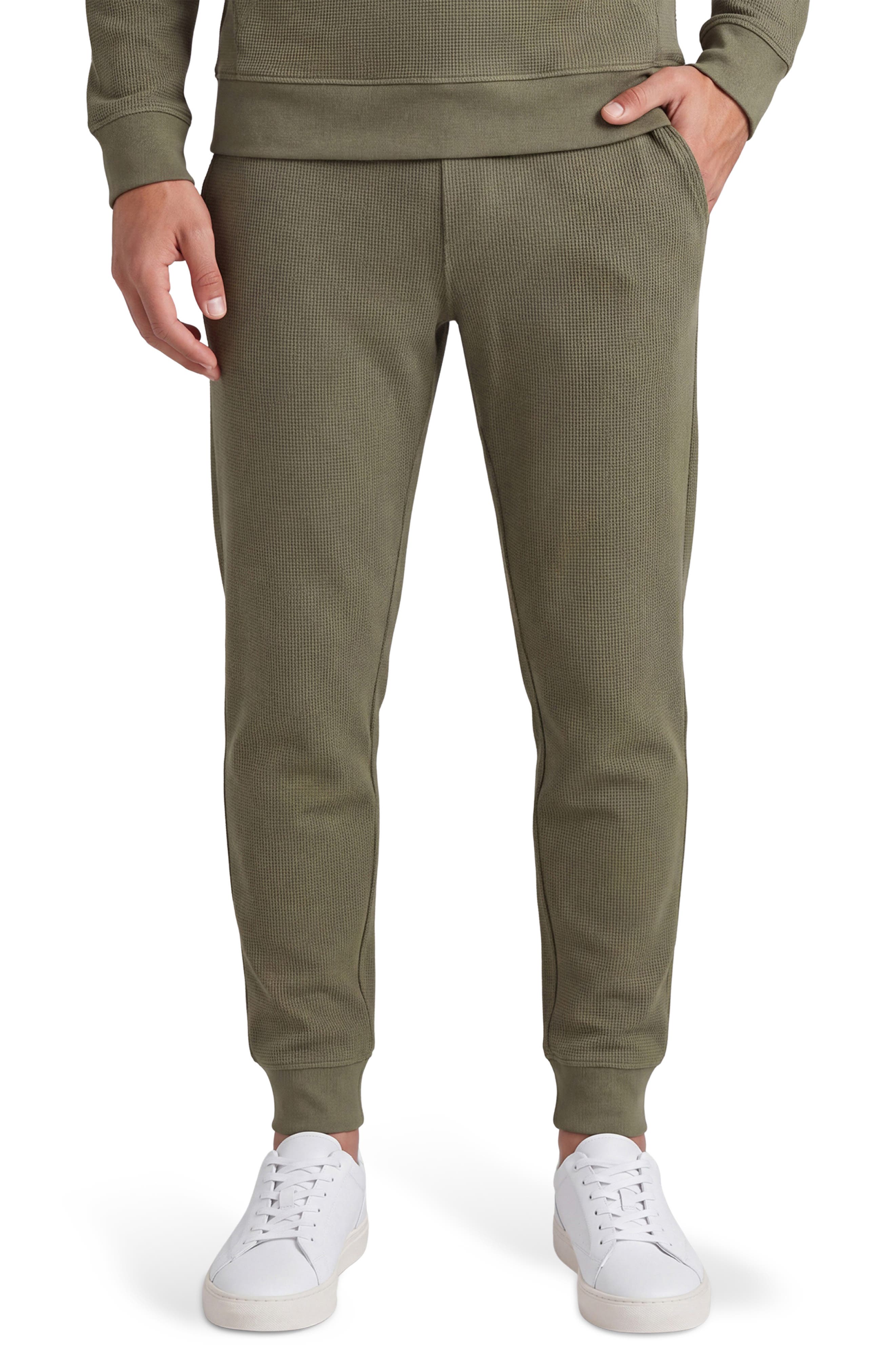 Textured Waffle Knit Jogger Pants