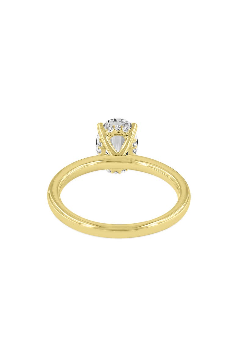 Anastasia 14K Gold Oval Cut Solitaire Hidden Halo Ring - 1.55 Ct, Alternate, color, 14K Yellow Gold