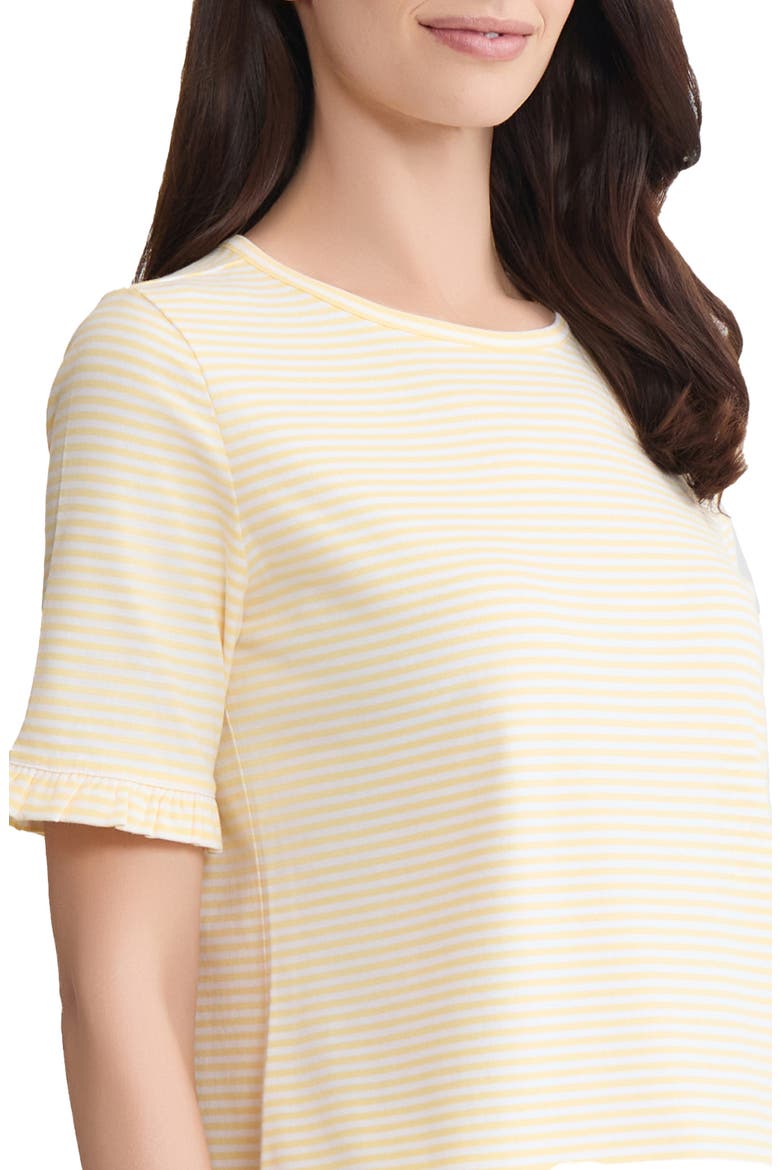 Ruffle Elbow Sleeve T-Shirt, Alternate, color, CORNSILK/NATURAL WHITE