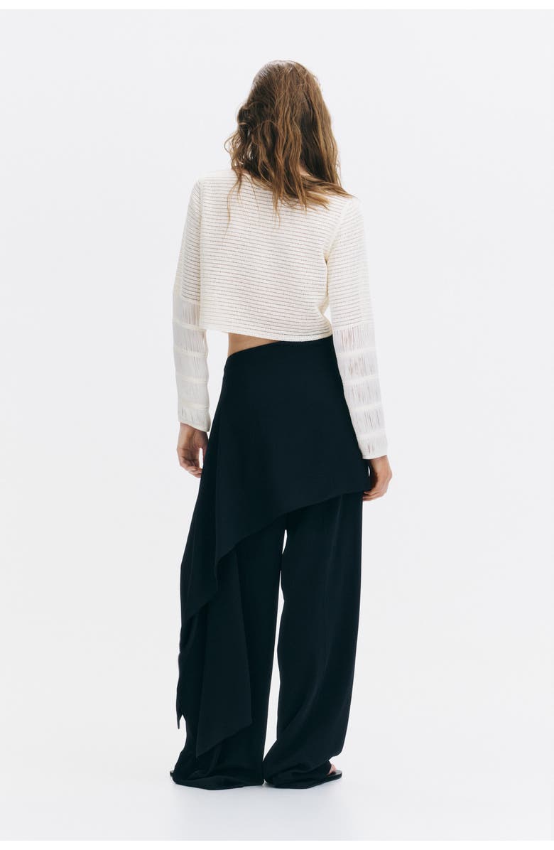 H&M Tailored Skirt-layered Trousers, Alternate, color, Black