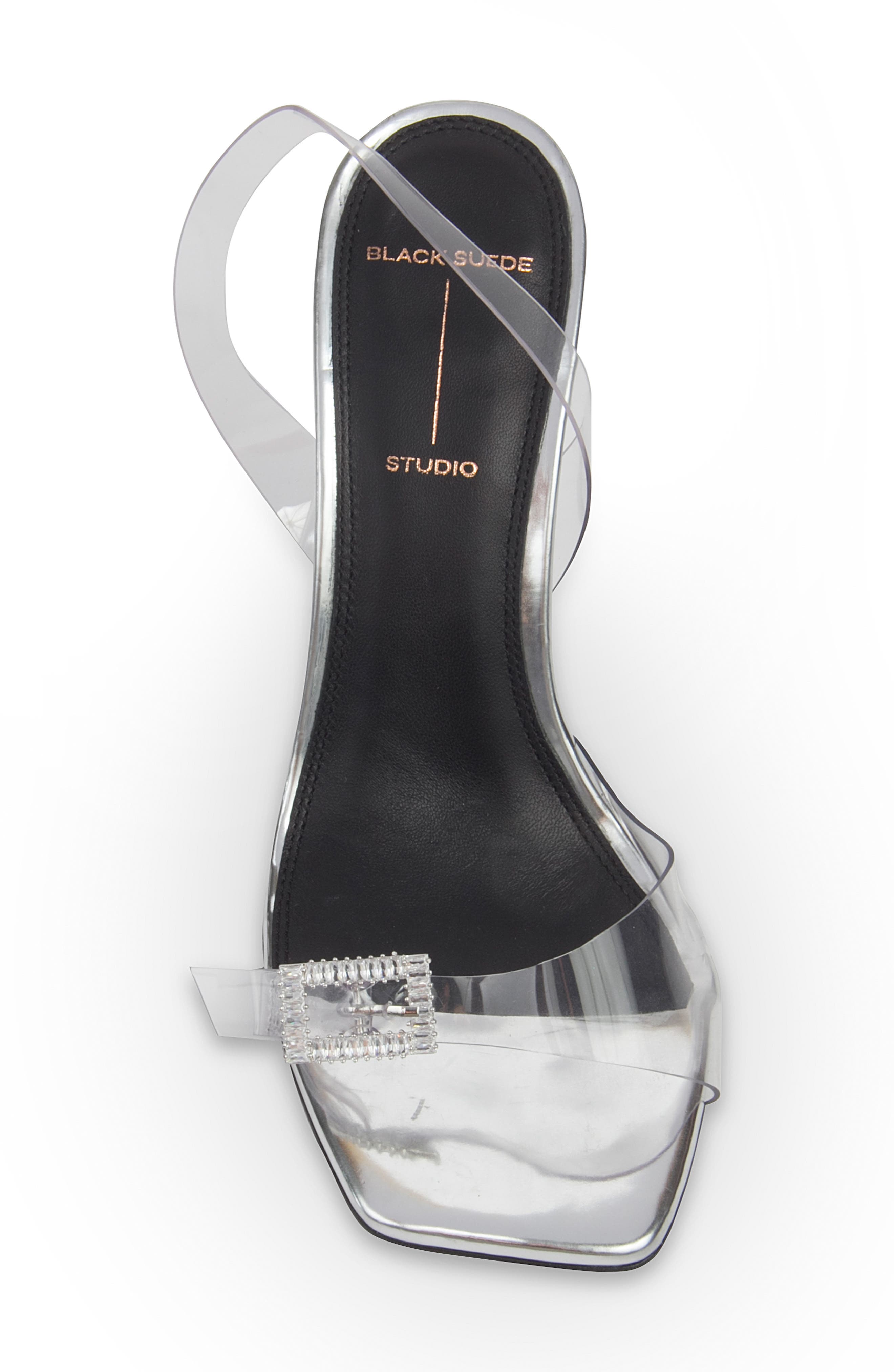 BLACK SUEDE STUDIO Porsha Slingback Sandal, Alternate, color, 