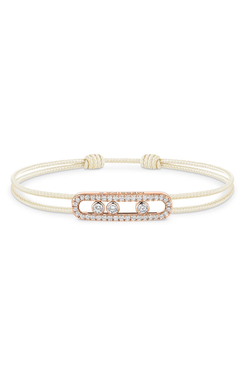 Messika Care Pavé Diamond Cord Bracelet, Main, color, Pink Gold