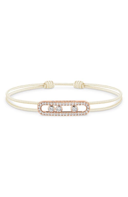 Messika Cares Pavé 18ct Rose-gold And 0.26ct Diamond Cord Bracelet In Pink Gold