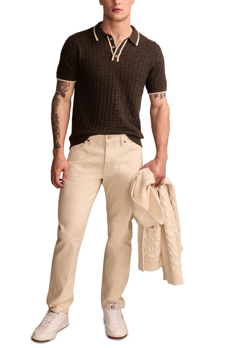 Lucky Brand Tipped Short Sleeve Polo Sweater, Alternate, color, 