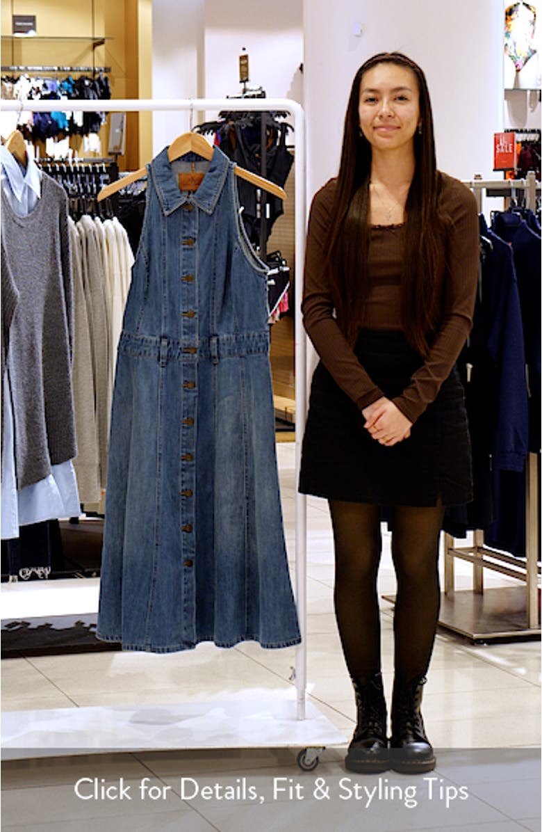 Caluna Denim Button Front Midi Dress, sales video thumbnail