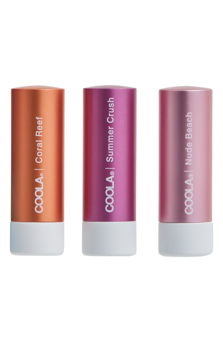 COOLA<sup>®</sup> Suncare Mineral Liplux<sup>®</sup> SPF 30 Tinted Lip Trio, Main, color,