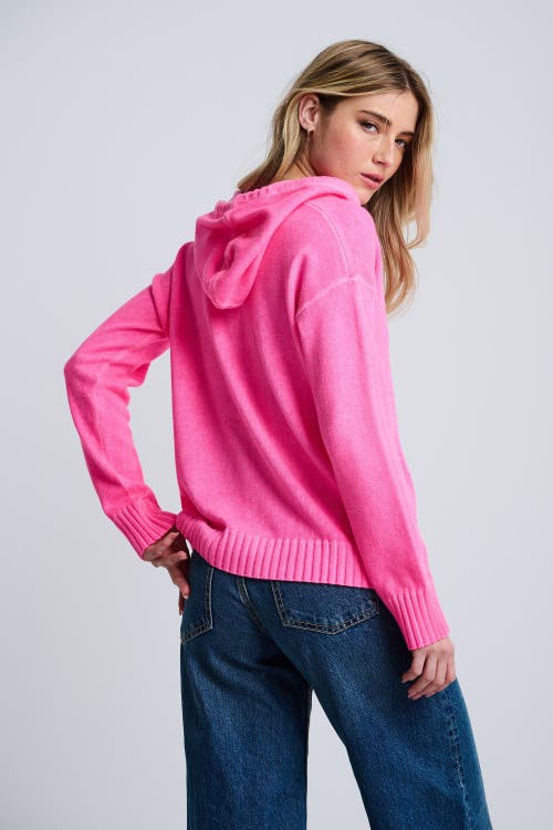 Lisa Todd Neon Lights Cotton Knit Hoodie In Pink