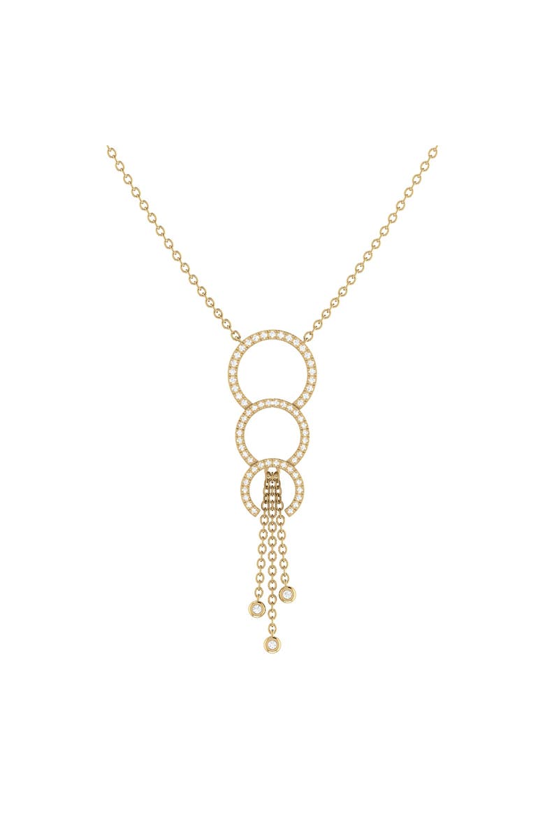 LuvMyJewelry Chandelier Circle Trio Silver Diamond Lariat Necklace, Main, color, 14Kt Gold Vermeil On Sterling