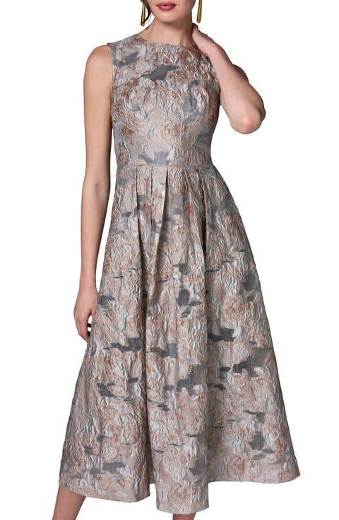 Sleeveless Metallic Midi Dress