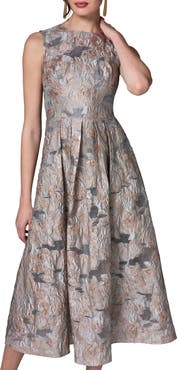 Donna Karan New York Sleeveless Metallic Midi Dress