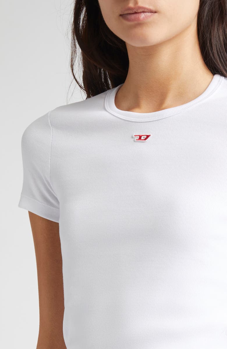DIESEL<sup>®</sup> Oval D Embroidered Rib T-Shirt, Alternate, color, White