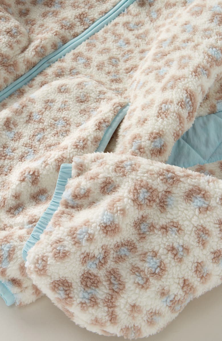 Zella Girl Kids' Faux Fur Zip-Up Hoodie, Alternate, color, Ivory Brown Leopard