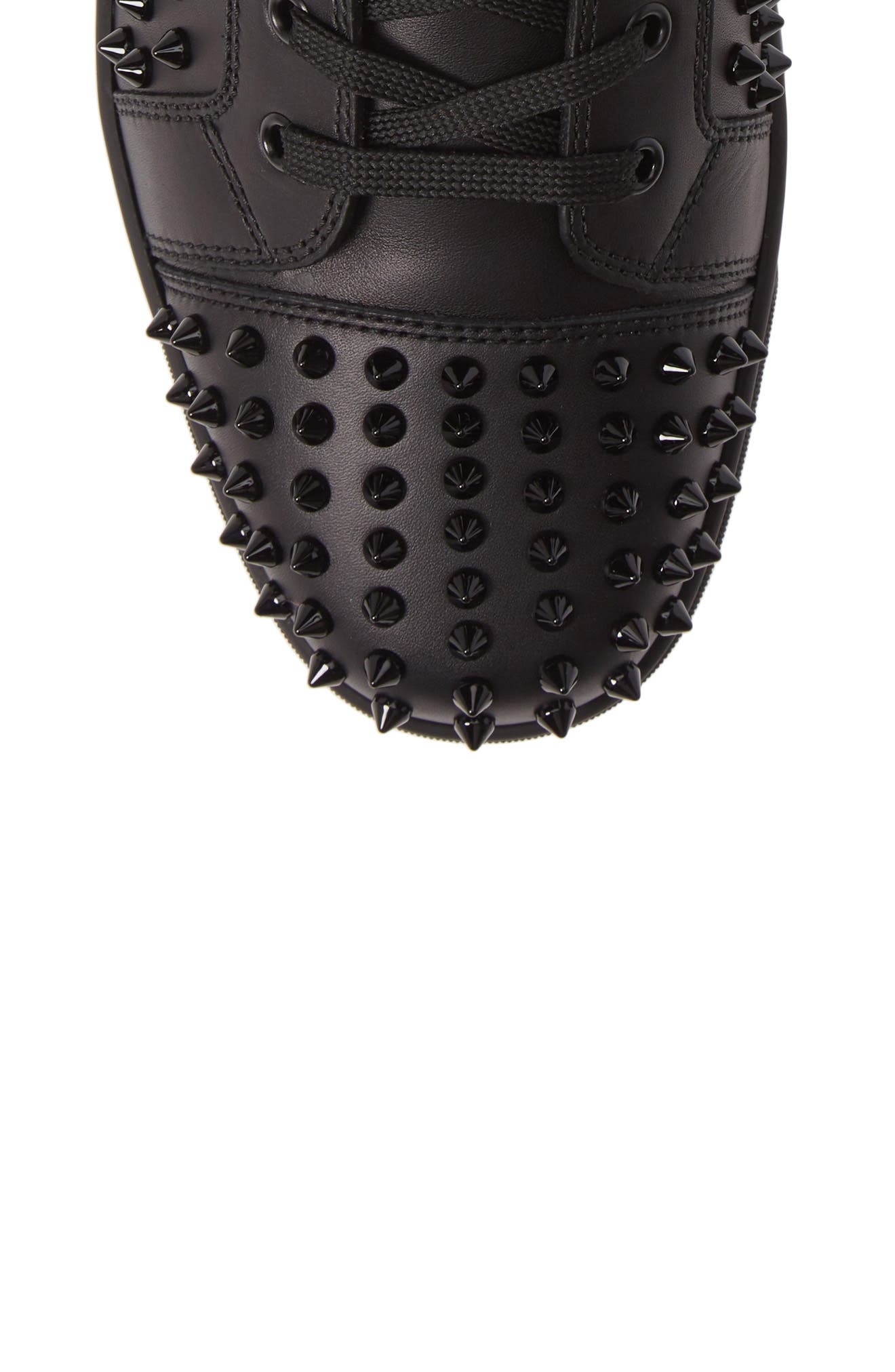 Christian Louboutin Louis Allover Spikes High Top Sneaker, Alternate, color, Black/Black