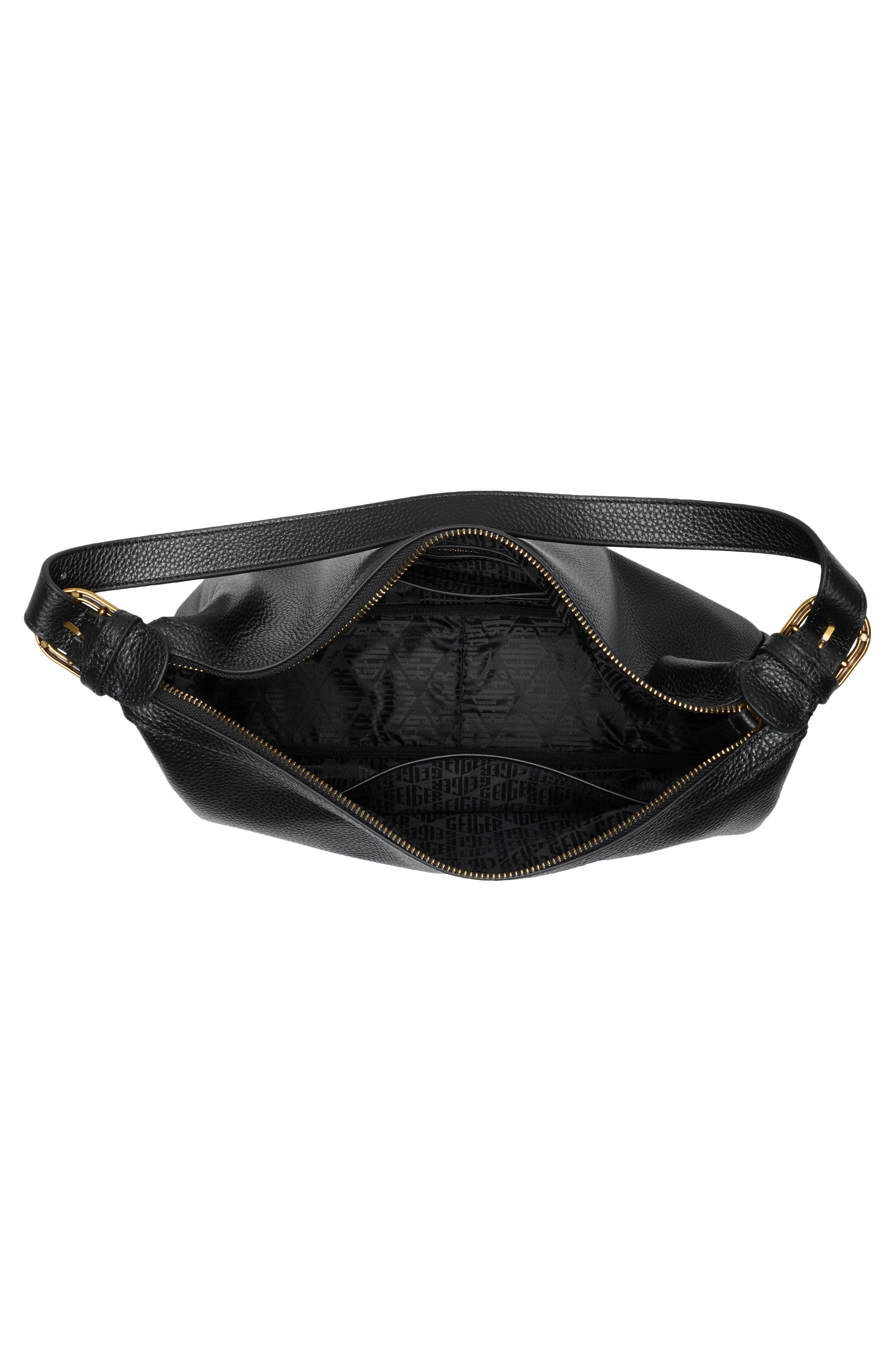Angel Soft Leather Shoulder Bag, Alternate, color, BLACK