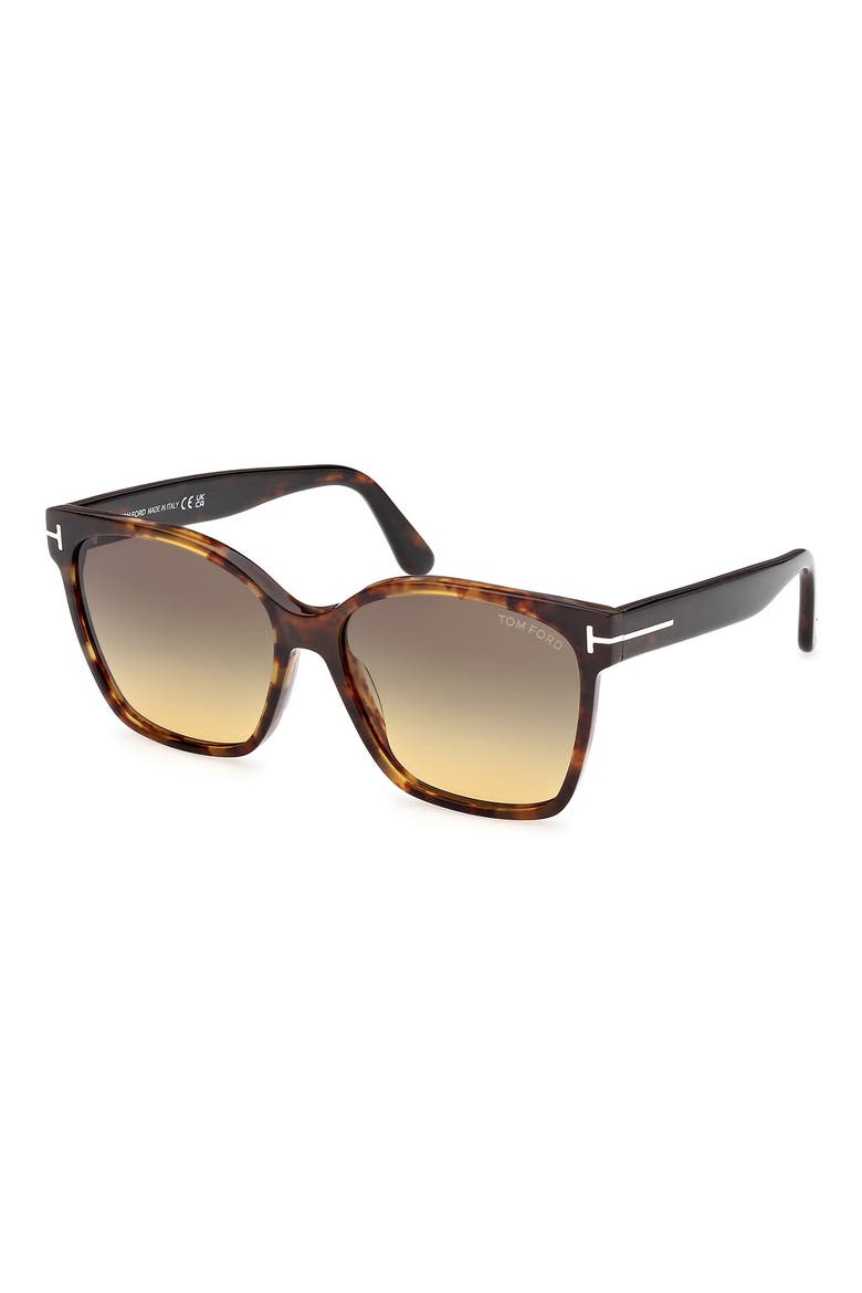 Iris 56mm Gradient Butterfly Sunglasses, Alternate, color, CRACKLED HAVANA / SMOKE LENS