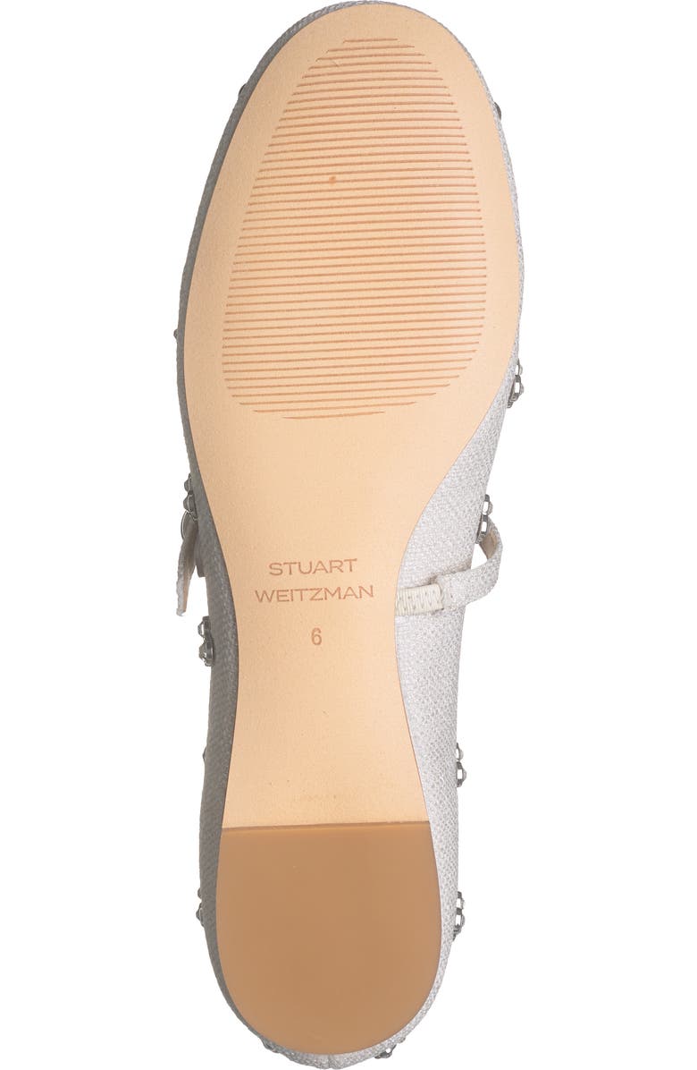 Stuart Weitzman Tammy Crystal Mary Jane Flat, Alternate, color, Cream
