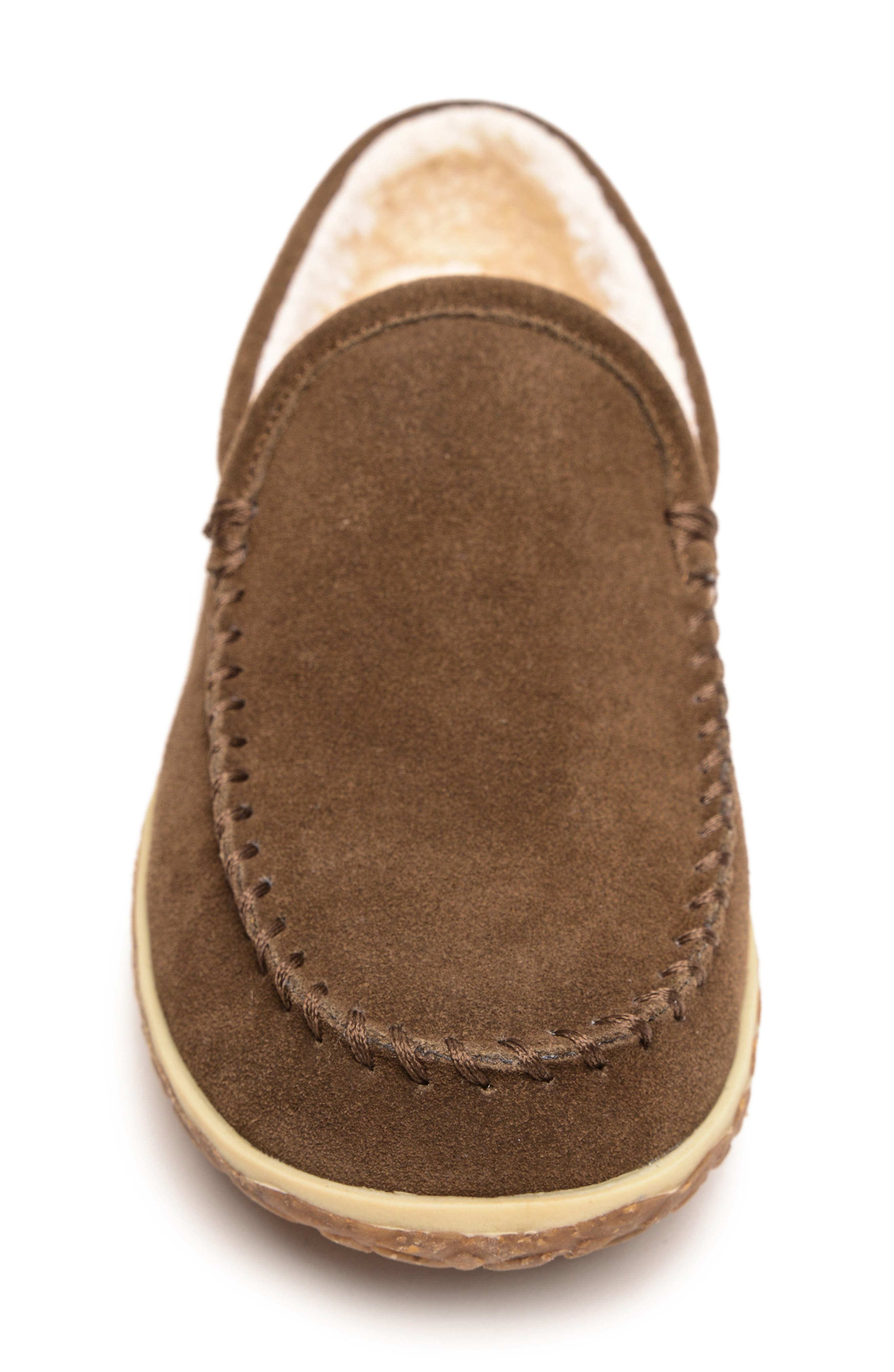 Tilden Faux Shearling Lined Slipper, Alternate, color, BROWN