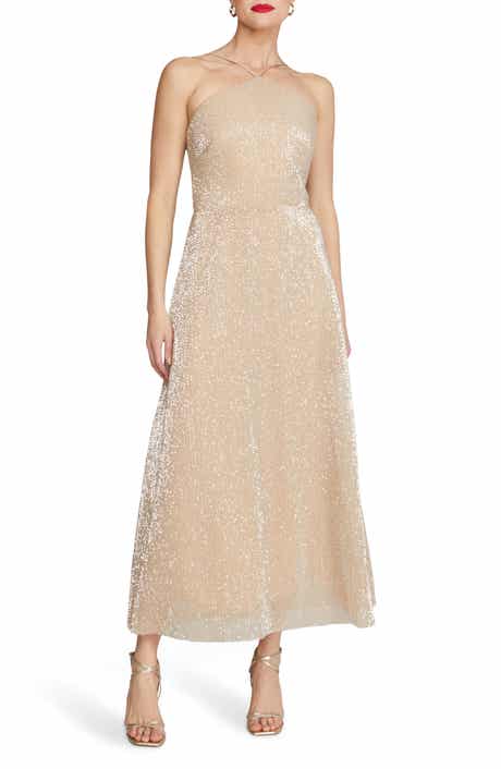 HALSTON Denise Sequin Sleeveless Gown