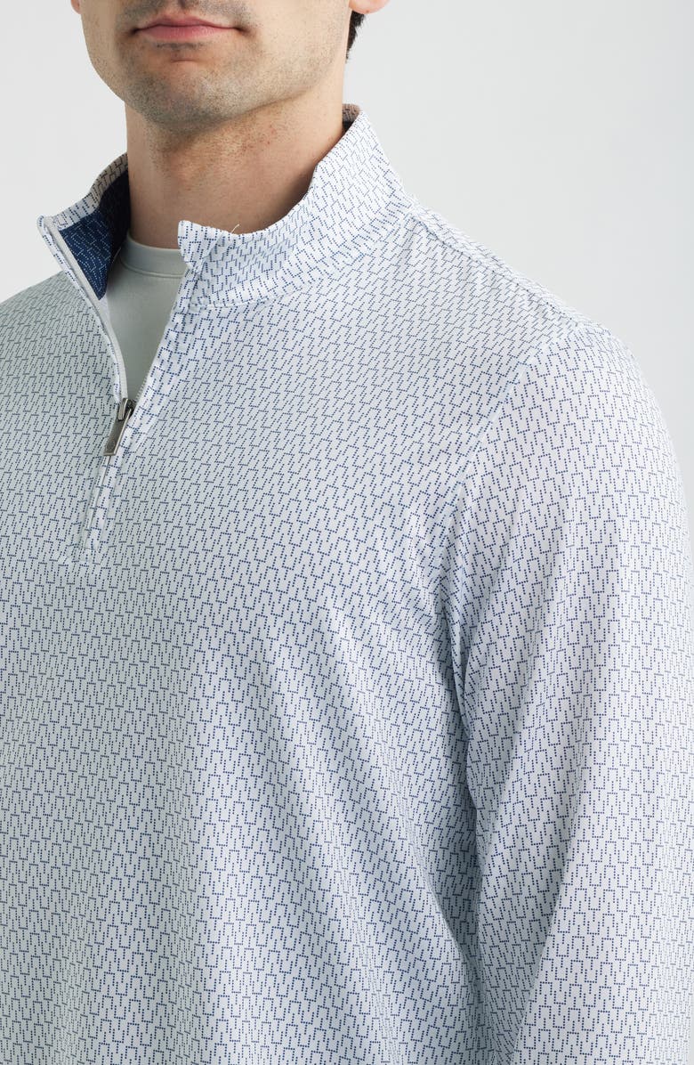 Johnston & Murphy XC+<sup>™</sup> Performance Game Day Goal Post Print Button-Up Shirt, Alternate, color, Navy