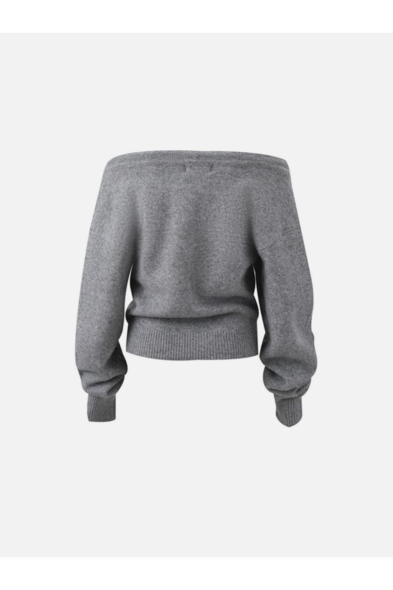 Off-the Shoulder Cardigan, Alternate, color, Grey