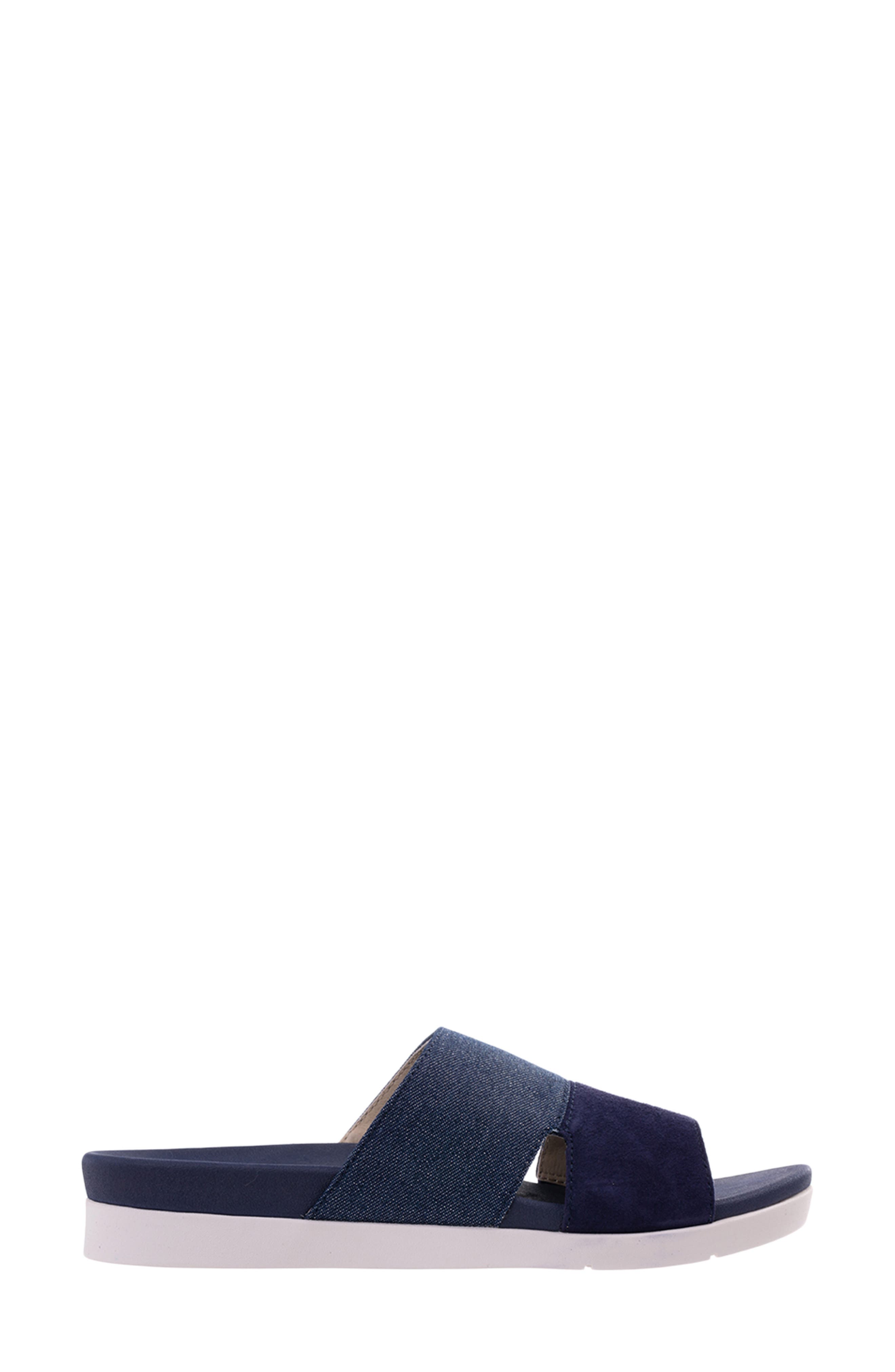Dawn Shimmer Slide Sandal, Alternate, color, PEACOAT