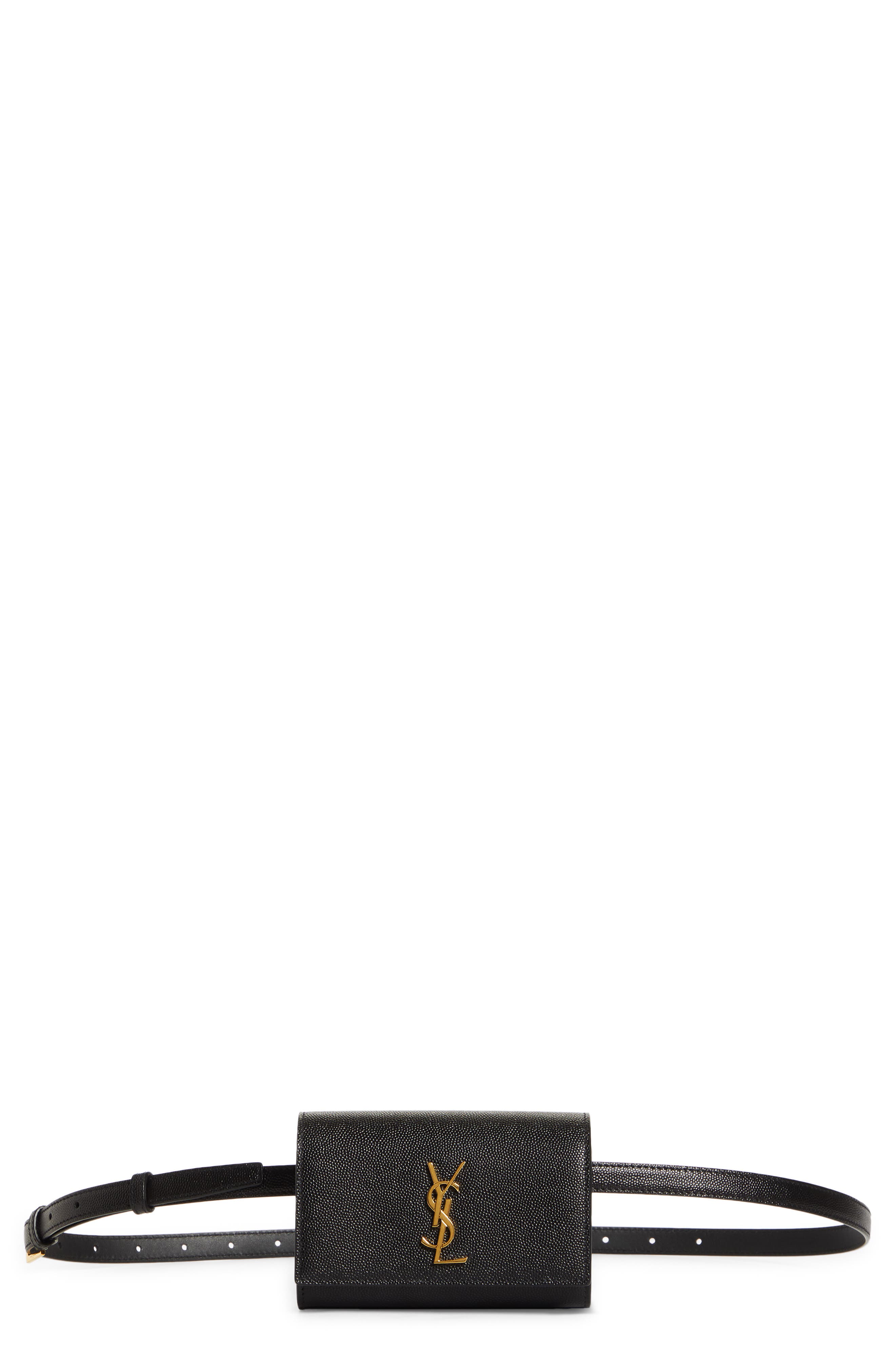 Saint Laurent Leather Belt Bag, Main, color, 