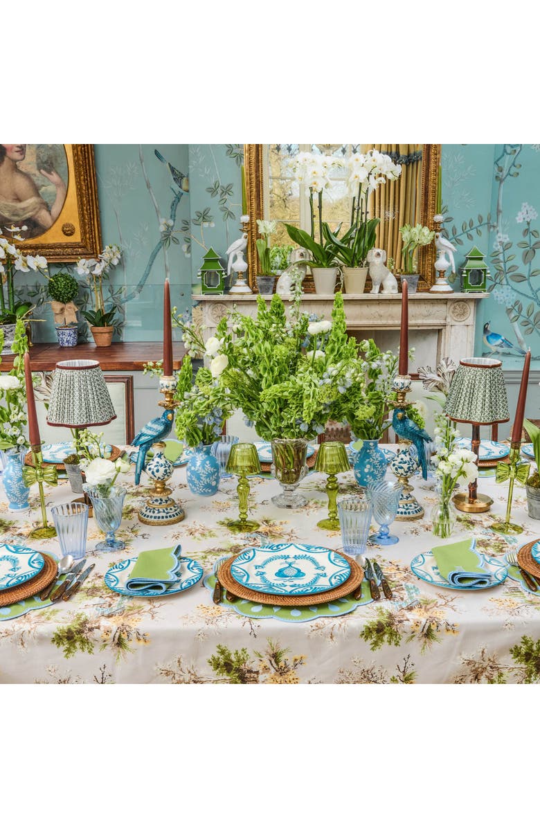 Mrs. Alice Olive & Chocolate Lotus Lampshade, Alternate, color, Green