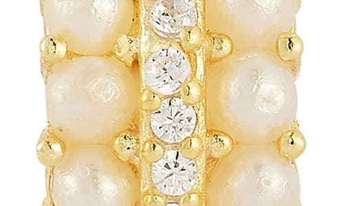 Glaze Jewelry Cultured Pearl Huggie Hoop Earrings In Gold