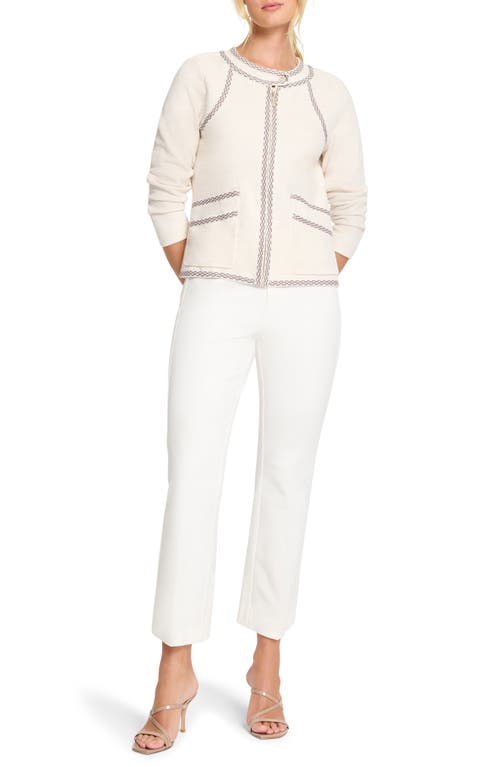 Nic + Zoe Nic+zoe Lined Up Knit Jacket In Classic Cream