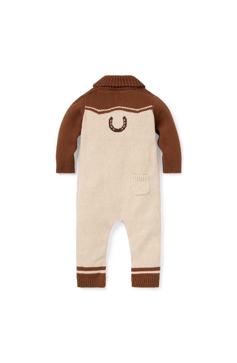 Janie and Jack Baby Western Sweater One-Piece, Alternate, color, Brown