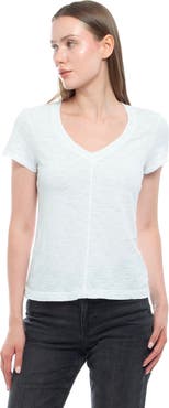 WILT Clothing Slim Deep V-Neck Rib Back Tee