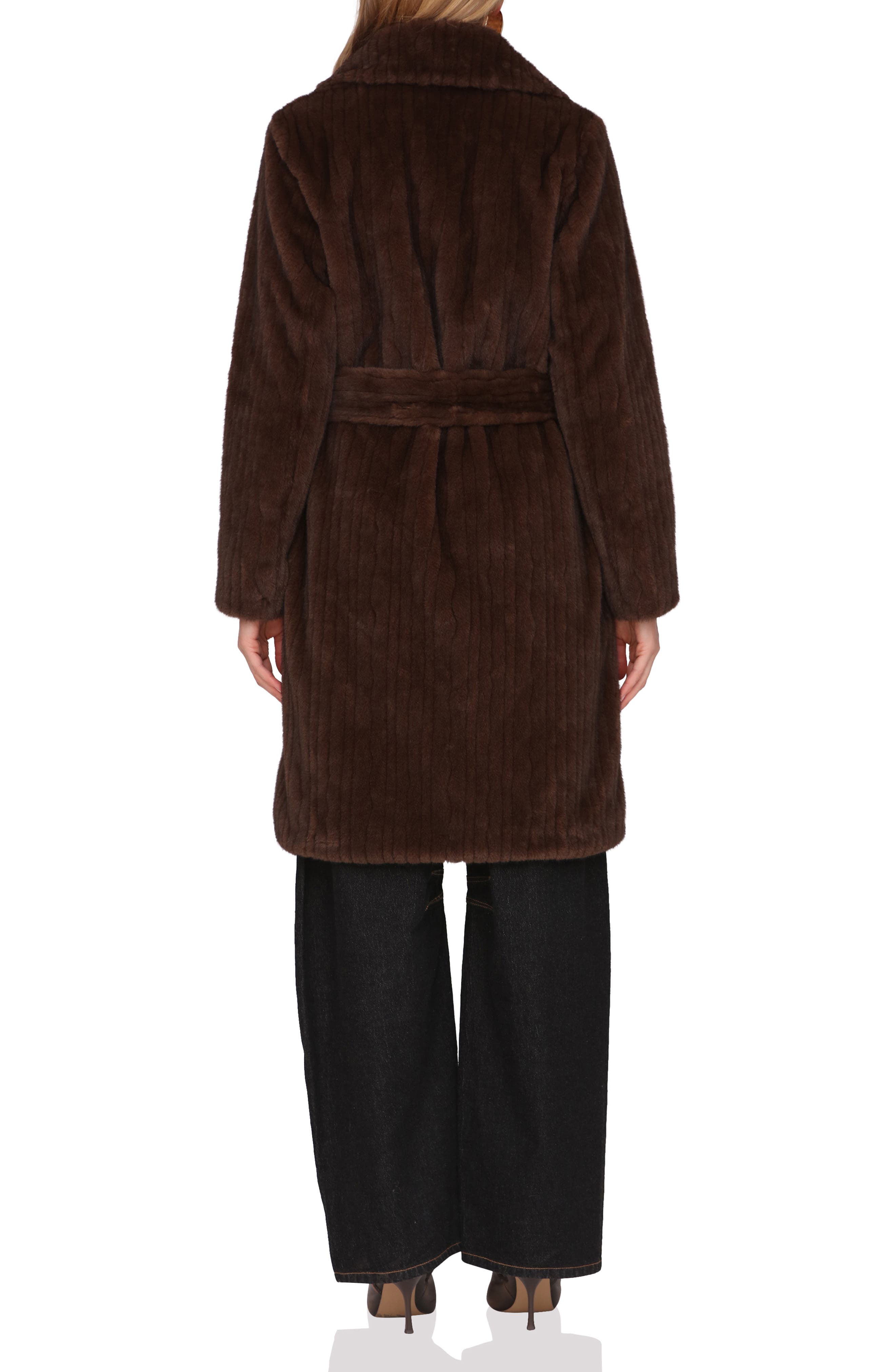 Faux Fur Belted Coat - image 2