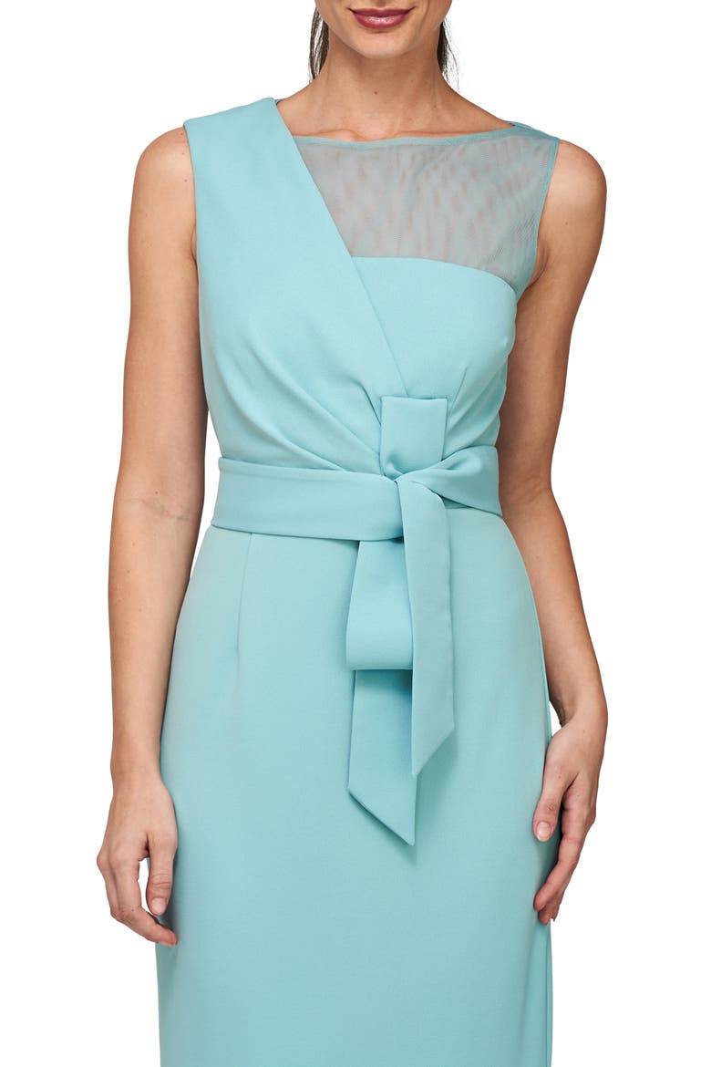 Joanna Asymmetric Neck Cocktail Dress, Alternate, color, AQUA