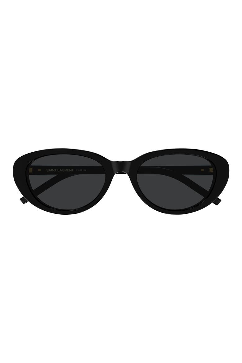 55mm Round Sunglasses, Main, color, BLACK