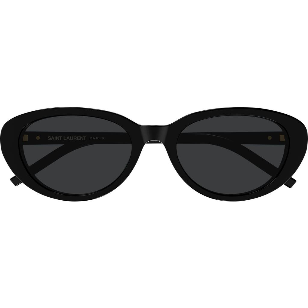 Saint Laurent 55mm Acetate Cat-eye Sunglasses In Black