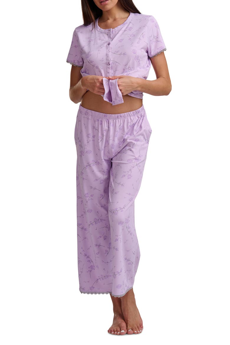 Print Crop Pajamas, Alternate, color, LAVENDER BLOOM