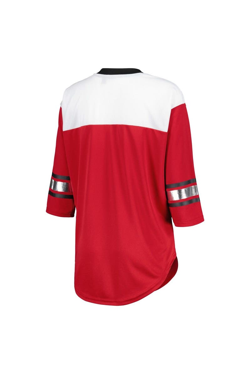 G-III 4HER BY CARL BANKS Women's G-III 4Her by Carl Banks Cardinal/White Arizona Cardinals Double Team 3/4-Sleeve Lace-Up T-Shirt, Alternate, color, Cardinal