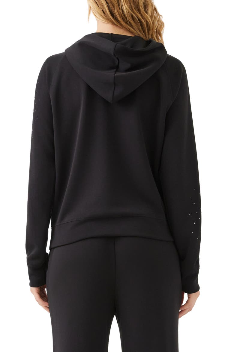 Rhinestone Embellished Hoodie, Alternate, color, BLACK