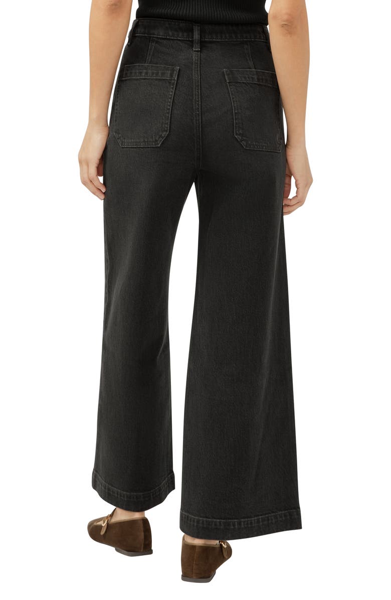 Silver Jeans Co. Patch Pocket High Waist Ankle Wide Leg Jeans, Alternate, color, Ebony