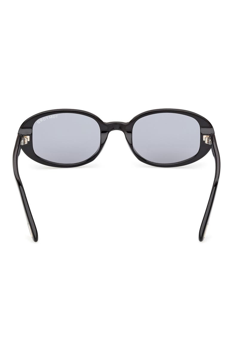 49mm Small Iggy Oval Sunglasses, Alternate, color, SHINY BLACK / SMOKE