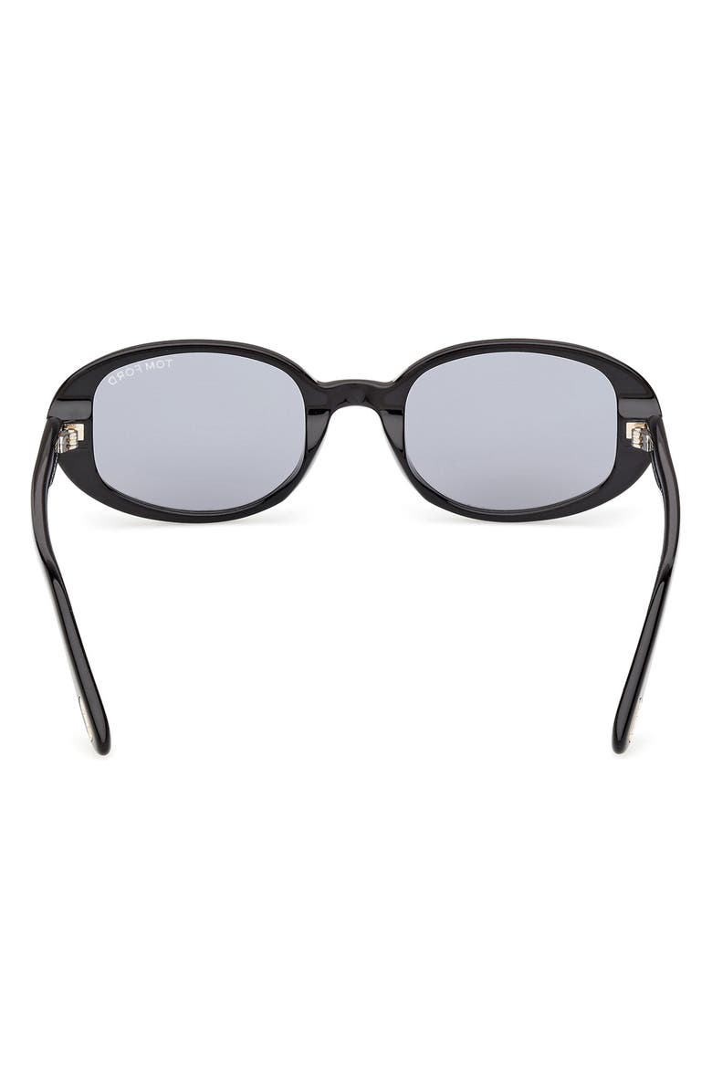 TOM FORD 49mm Small Iggy Oval Sunglasses, Alternate, color, Shiny Black / Smoke Lens