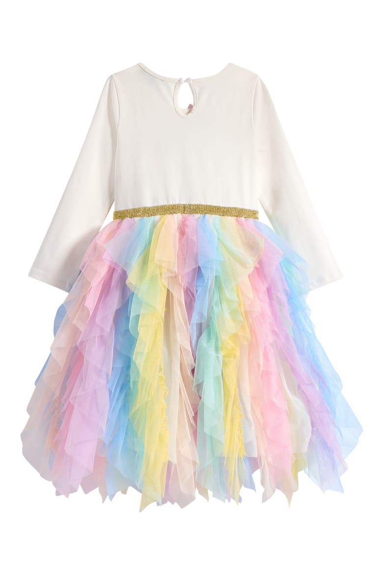 Kids' Unicorn Handkerchief Hem Dress, Alternate, color, RAINBOW