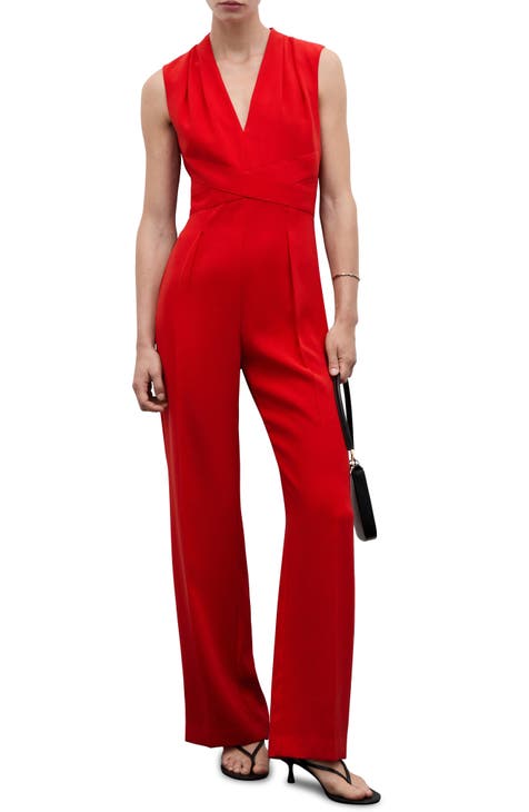 Red jumpsuit mango online