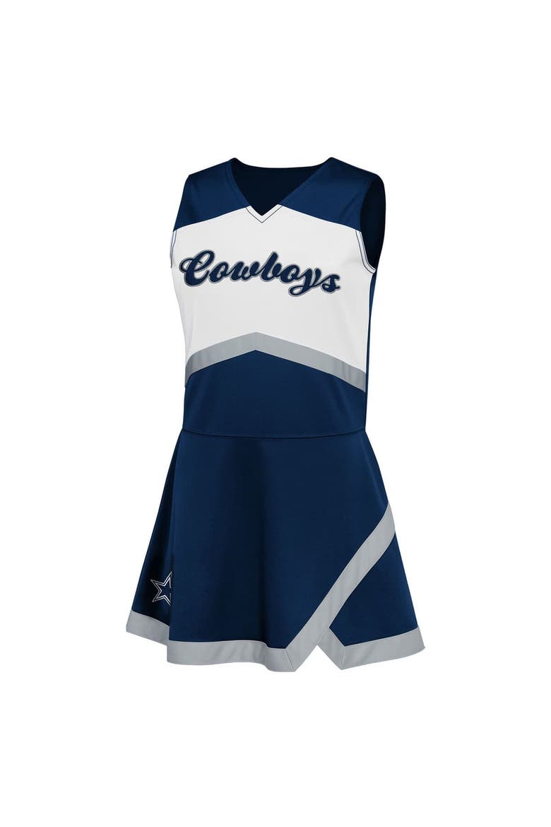 Girls Preschool Navy Dallas Cowboys Two-Piece Cheer Captain Jumper Dress with Bloomers Set, Alternate, color, Navy