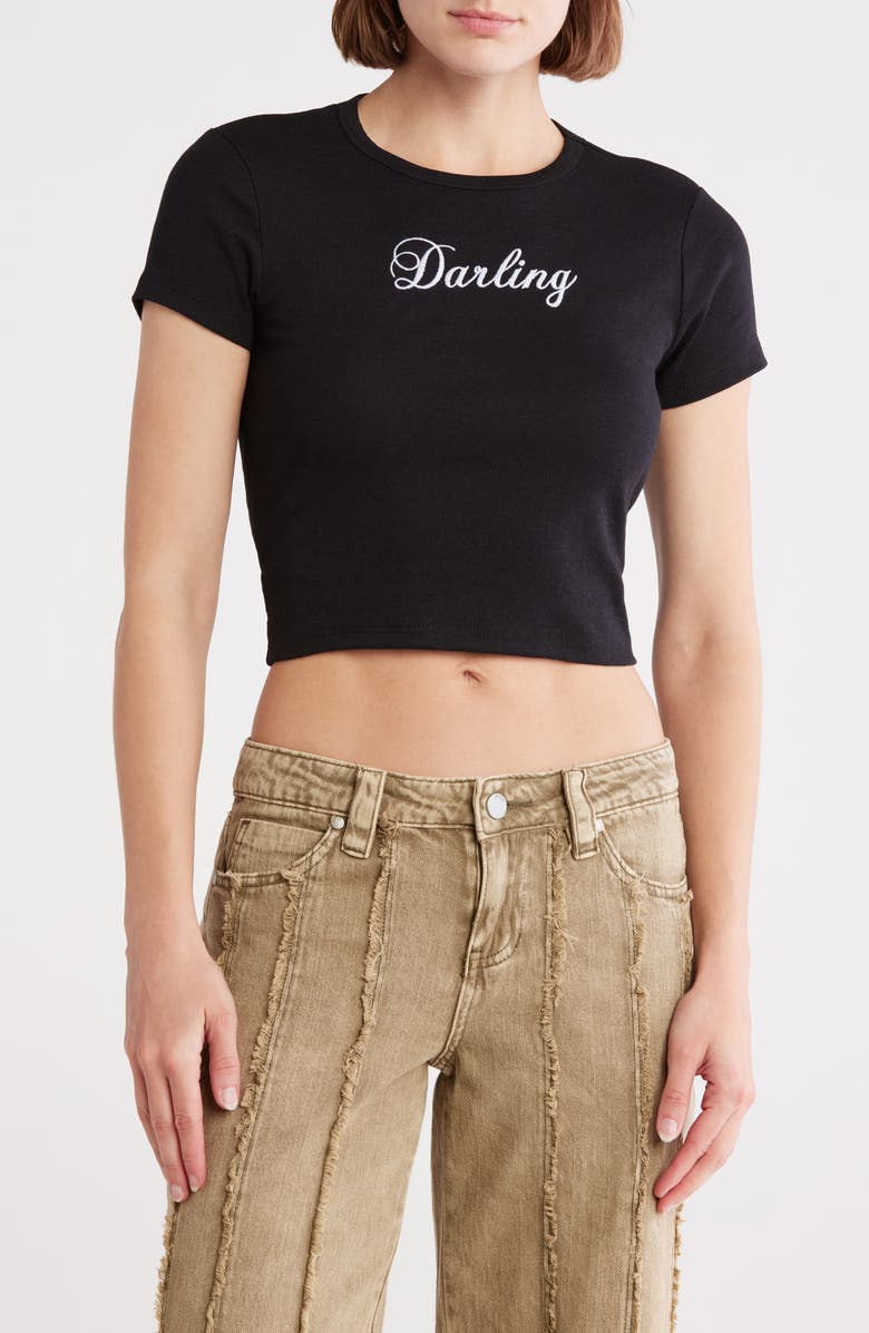 Ripple Junction Darling Script T-Shirt, Main, color, Black