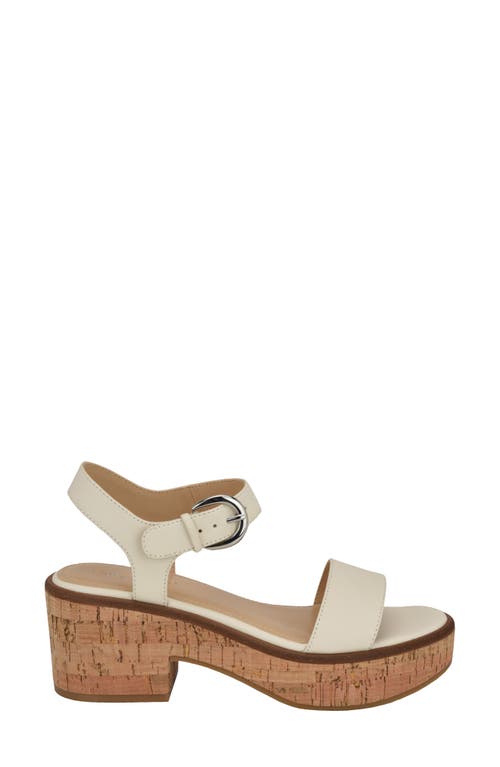 Calvin Klein Isleen Ankle Strap Platform Sandal In Ivory