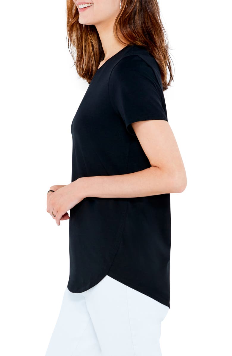 NZT by NIC+ZOE Stretch Cotton Shirttail T-Shirt, Alternate, color, Black Onyx
