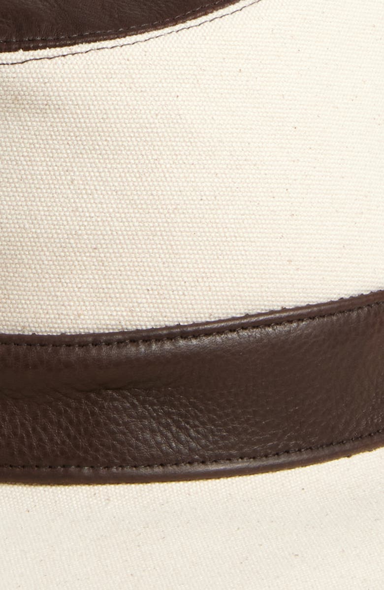 Gigi Burris Millinery Liora Canvas
Leather Fedora, Alternate, color, Natural/ Chocolate
